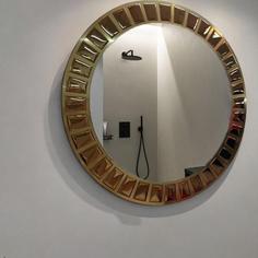 آینه دیواری کد 13-76 استیل رنگ طلایی سایز60