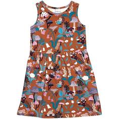 خرید اینترنتی پیراهن روزمره بچه گانه دخترانه قهوه ای برند Lovetti 5757-124K017 ا Forest Animals Desen Kolsuz Elbise
