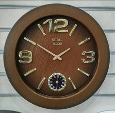 ساعت دیواری سیکو وود دو موتوره آرامگرد - سفید ا Seiko wood wall clock with two motors, Aramgard