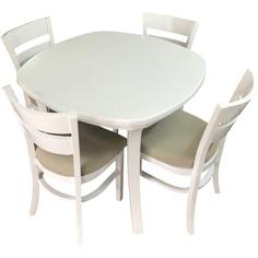 میز و صندلی ناهار خوری اسپرسان چوب کد Sm65 - سفید