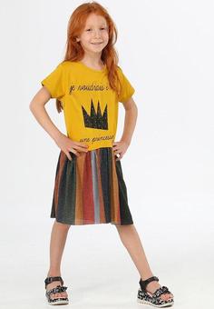خرید اینترنتی پیراهن مجلسی بچه گانه دخترانه زرد برند LupiaKids LCW-23SUM-016 ا Shinny Princess Kız Elbise