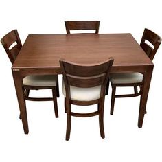 میز و صندلی ناهار خوری اسپرسان چوب کد Sm50 - قهوه ای تیره