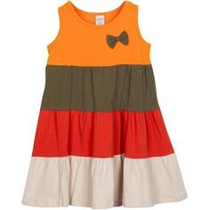 خرید اینترنتی پیراهن روزمره بچه گانه دخترانه رنگارنگ برند Lovetti 5983S022 ا Renkli Büzgülü Askılı Elbise