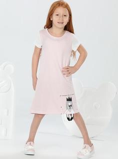 خرید اینترنتی پیراهن روزمره بچه گانه دخترانه بژ برند LupiaKids LCW-23SUM-072 ا Be Princess Kız Elbise