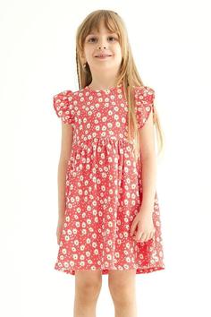 خرید اینترنتی پیراهن مجلسی بچه گانه دخترانه قرمز برند Zepkids 1029209 ا Kız Çocuk Nar Çiçeği Renkli Fırfırlı Puantiyeli Elbise