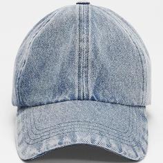 خرید اینترنتی کلاه کپ زنانه آبی استرادیواریوس 00680403 ا Denim Şapka