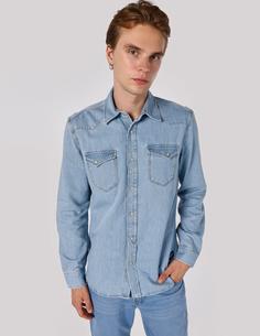 پیراهن آستین بلند آبی روشن مردانه کولینز کد:CL1064565