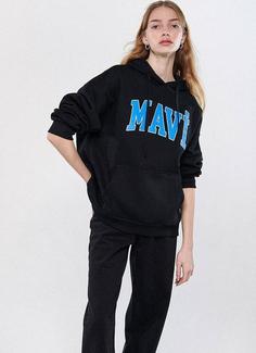 خرید اینترنتی هودی زنانه سیاه ماوی 1600361 ا Mavi Logo Baskılı Siyah Sweatshirt