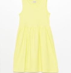 خرید اینترنتی پیراهن روزمره بچه گانه دخترانه زرد السی وایکیکی S3DR32Z4 ا Bisiklet Yaka Basic Kız Çocuk Elbise