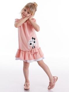خرید اینترنتی پیراهن روزمره بچه گانه دخترانه مرجانی برند Denokids CFF-19Y2-037 ا Fırfırlı Tavşan Elbise