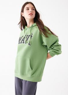 خرید اینترنتی هودی زنانه سبز ماوی 1600361 ا Logo Baskılı Kapüşonlu Yeşil Sweatshirt 1600361-71808