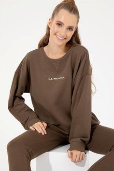 خرید اینترنتی پلیور زنانه قهوه ای یو اس پولو 50260962-VR153 ا Kadın Coconut Sweatshirt