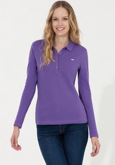 خرید اینترنتی پلیور زنانه بنفش یو اس پولو 50261237-VR203 ا Kadın Violet Polo Yaka Basic Sweatshirt