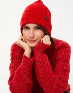 کلاه زمستانی زنانه قرمز السی وایکیکی W24185Z8 ا Etiket Baskılı Kadın Triko Bere