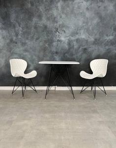 میز وصندلی ناهار خوری فارا فلزی - میز گرد سفید 88 سانتیمتری / سفید ا fara fiber