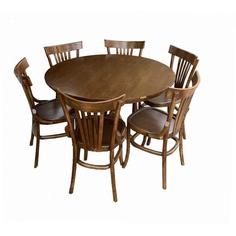 میز و صندلی ناهار خوری لهستانی شرکت اسپرسان چوب کد Sm77 - قهوه ای تیره