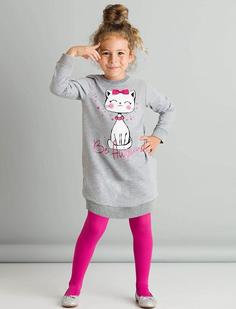 خرید اینترنتی پیراهن روزمره بچه گانه دخترانه طوسی برند Mushi MS-20S1-404 ا Be Awesome Kız Çocuk Elbise