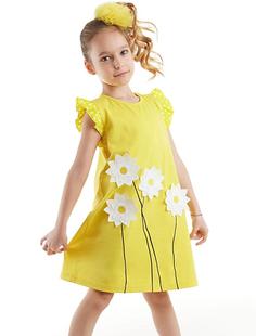 خرید اینترنتی پیراهن مجلسی بچه گانه دخترانه زرد برند Mushi MS-23Y1-060 ا Sarı Papatya Kız Çocuk Elbise