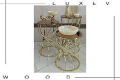 میز عسلی فلزی مدل شنی - آینه / سیلور / سفید