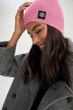 خرید اینترنتی کلاه زمستانی زنانه صورتی دفکتو Y1142AZ22WN ا Kadın Kar Tanesi Etiket Baskılı Triko Bere