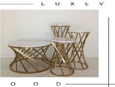میز جلومبلی عسلی فلزی مدل پریا - آینه / سیلور / سفید