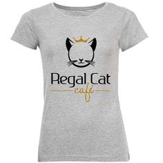 تیشرت آستین کوتاه زنانه طرح Regal cat کد F101