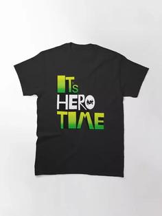 تیشرت لانگ پسرانه  Ben10 طرح لوگو Its hero time کد 823 202