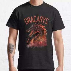 تیشرت house of the dragon  طرح  Dracarys - Dragon - Fire and Blood - Fantasy Dragon Classic T-Shirt کد 1195 202