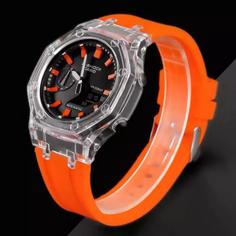 ساعت مچی اسپرت G-shock قاب شیشه ایی موتور برقی ژاپن نارنجی جی شاک مخصوص ورزشکاران کد2937