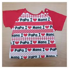 تیشرت دخترانه 2تا 3 سال  کد 403 طرح I Love papa and mama نخی