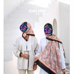 شال و روسری نخی طرحدار برند salino