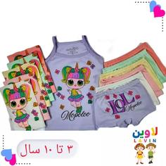 تاپ شورت دخترانه طرح فانتزی 3 تا 10 سال جنس نخ پنبه در 6 رنگ 