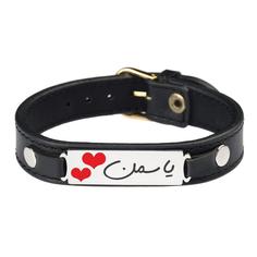 دستبند زنانه گیلواره زراوشان مدل چرم طبیعی اسم یاسمن کد CLK 274