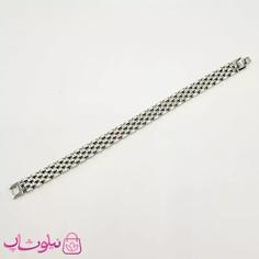 دستبند مردانه زنانه استیل طرح رولکس نقره ای کد 698 - ضخامت 8 میلی متر