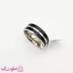 انگشتر رینگ مردانه استیل مشکی نقره ای طرح Cartier کد 170 - 10