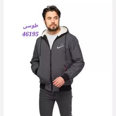 کاپشن مردانه بادگیر  آستین بلند جنس مموری رنگ طوسی 46195 مشکی 46196 شیری 46197 سایز XXL، XXXL یقه گرد جیب زیپی 