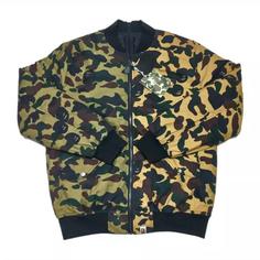 کاپشن مردانه سبز زرد چریکی بیپ BAPE