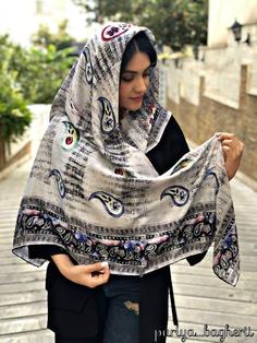 روسری نخ بهاره دوردست دوزdk0035 Cotton scarf