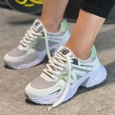 کفش کتونی اسپرت نیوبالانس  New Balance  طنابی طوسی سبز