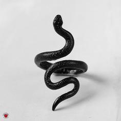 انگشتر مار مشکی فلزی Snake