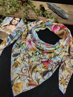 روسری حریر کریشه دوردست دوز dk0019 Silk scarves