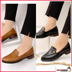 کفش چرم کالج مجلسی زنانهds00438 college shoe