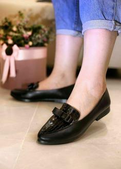 کفش چرم کالج مجلسی زنانهds00461 college shoe