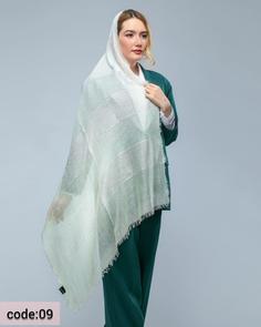 شال نخی لمه دار پولک دوزی09 Cotton shawl