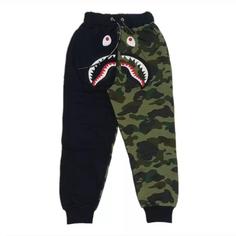 شلوار گرمکن مشکی سبز چریکی بیپ bape