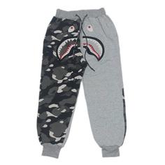 شلوار گرمکن طوسی بدون کرک چریکی بیپ bape