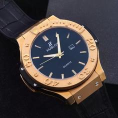 ساعت مردانه هابلوت بند رویه چرم طبیعی با ارسال رایگان و جعبه hublot 