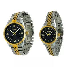 ست زنانه مردانه ساعت مچی سیتیزن مدل اسپشیال موتور ژاپن  Citizen Special Set SR GD BK