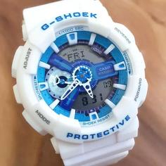 ساعت مچی مردانه کاسیو جی شاک سفید صفحه آبی Casio g shock 