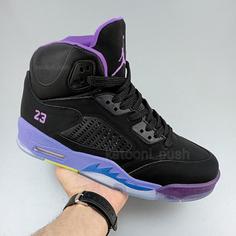 کفش جردن Nike Jordan 5 مردانه  رنگ مشکی بنفش 41 تا 45   کتونی جردن   جردن 5   jordan 5   کفش ایر جردن  کتونی جردن 5    